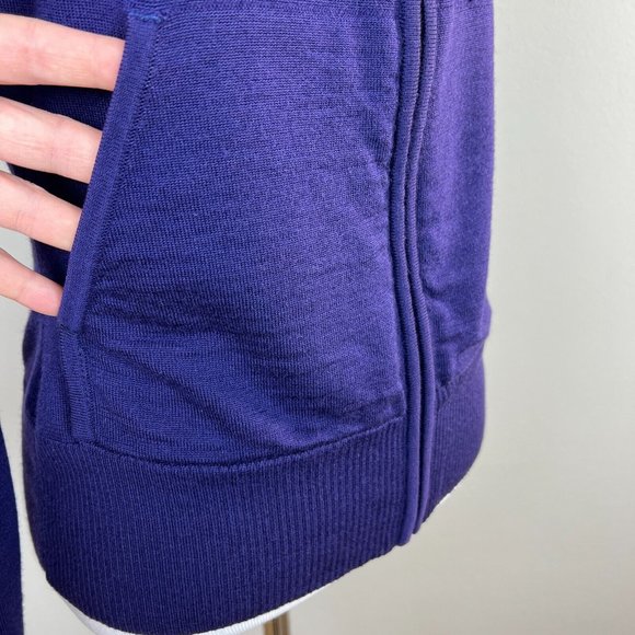 Smartwool Sweater Jacket Womens XS Purple 100% Merino Wool Full Zip Repair - Picture 8 of 14